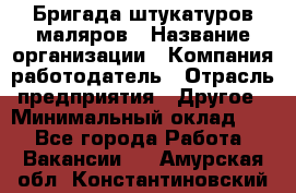 Бригада штукатуров-маляров › Название организации ­ Компания-работодатель › Отрасль предприятия ­ Другое › Минимальный оклад ­ 1 - Все города Работа » Вакансии   . Амурская обл.,Константиновский р-н